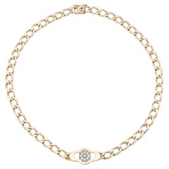 Vintage 1990 Hammerman Brothers Collier en chaîne à maillons en or avec diamants