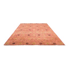 Vintage 1990s Handwoven Tribal Wool Rug, Transitional Design, 12'0" x 16'0"