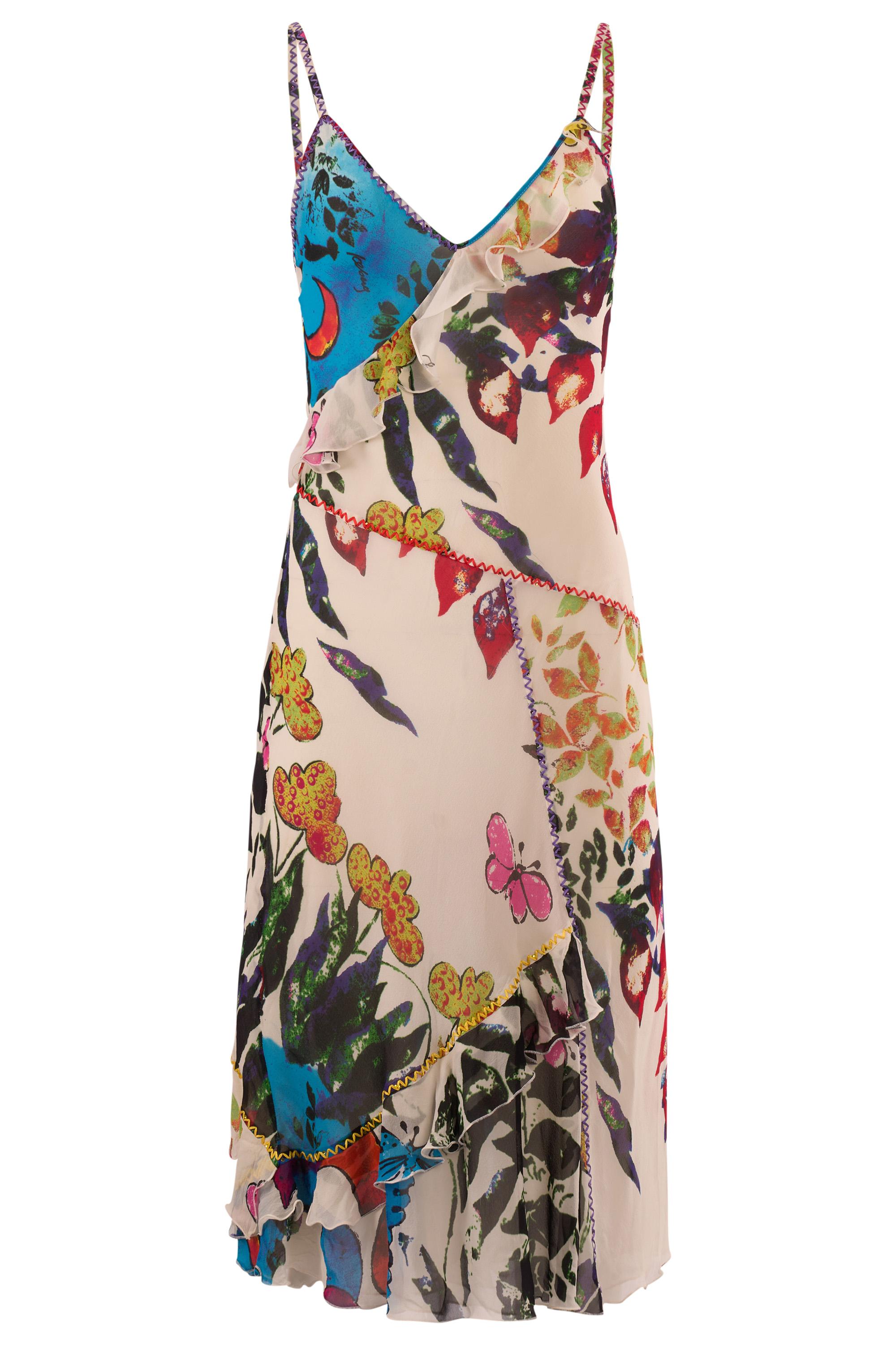 Vintage 1990's Eisberg Floral Seidenkleid im Zustand „Hervorragend“ im Angebot in London, GB