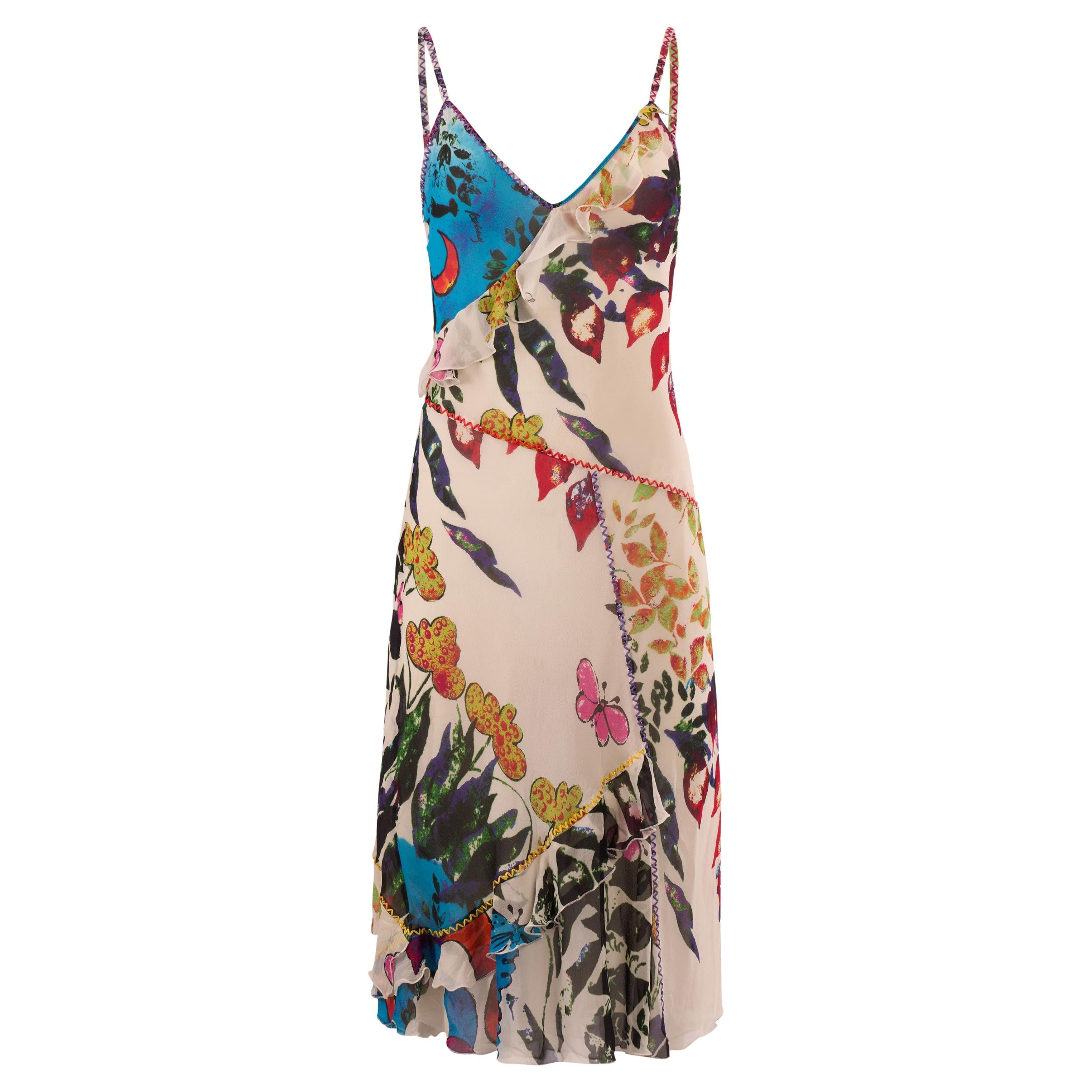 Vintage 1990's Eisberg Floral Seidenkleid im Angebot