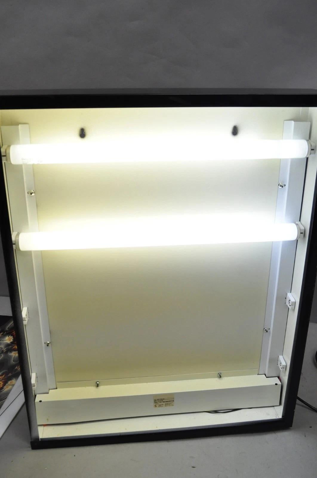 Vintage 1990 Illuminated Shadowbox Psychedelic Wall Art Encadré Poster 30x24 en vente 5