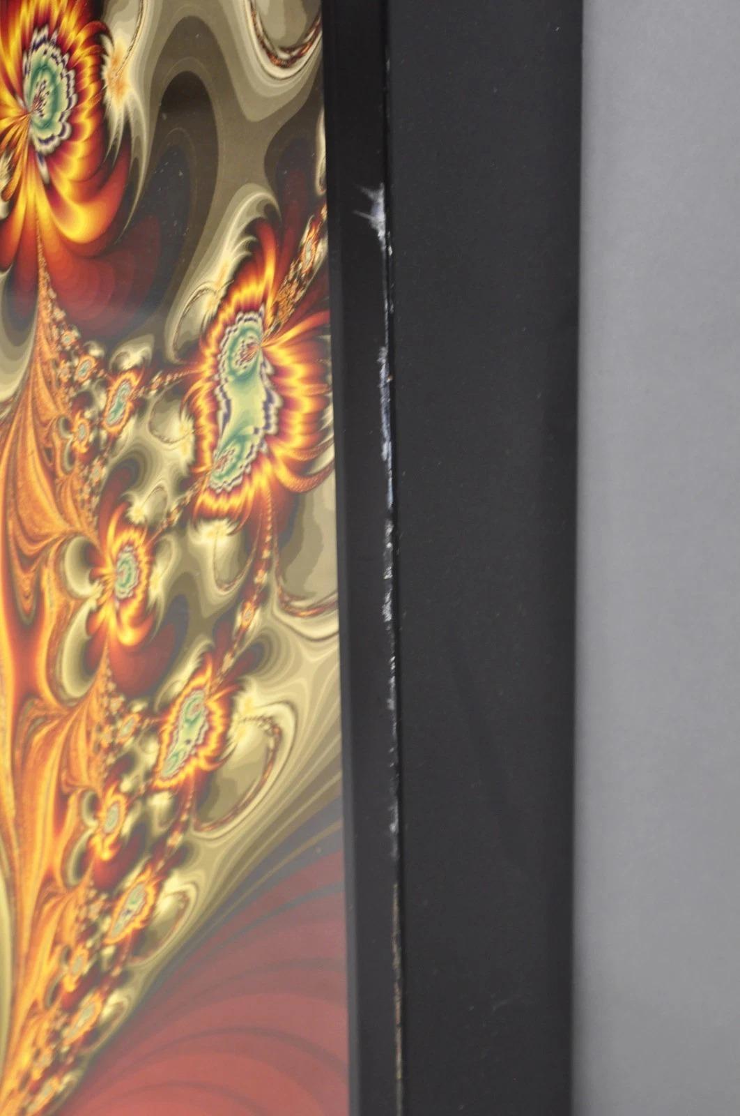 Vintage 1990 Illuminated Shadowbox Psychedelic Wall Art Encadré Poster 30x24 en vente 7