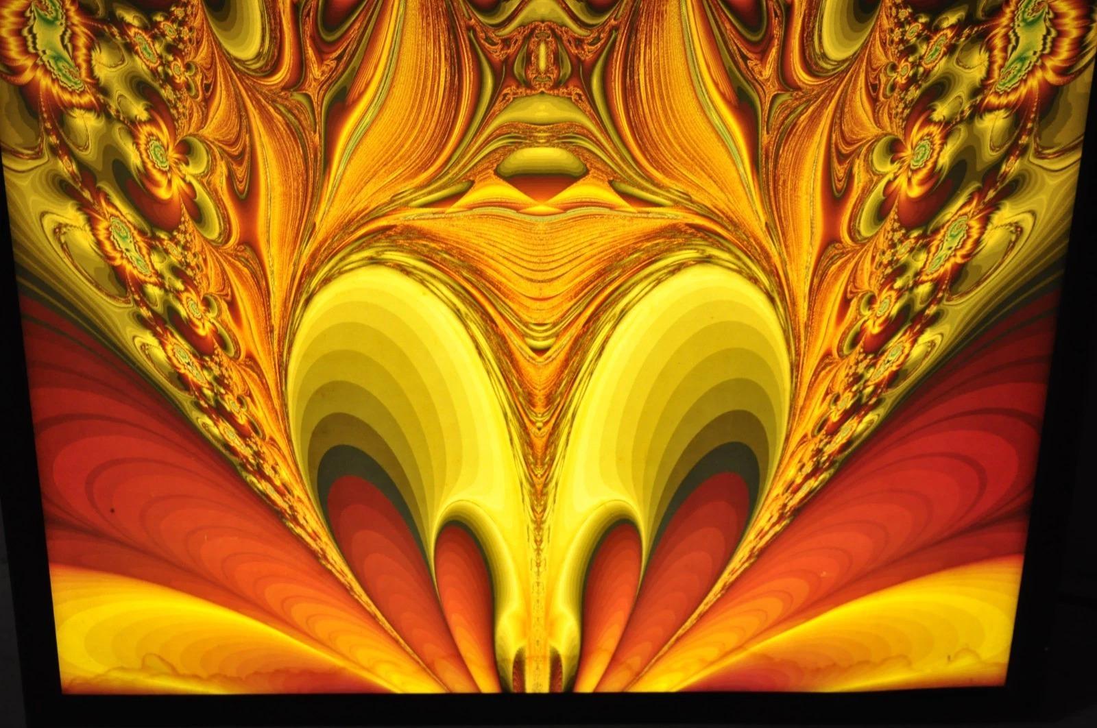 Vintage 1990 Illuminated Shadowbox Psychedelic Wall Art Encadré Poster 30x24 en vente 10