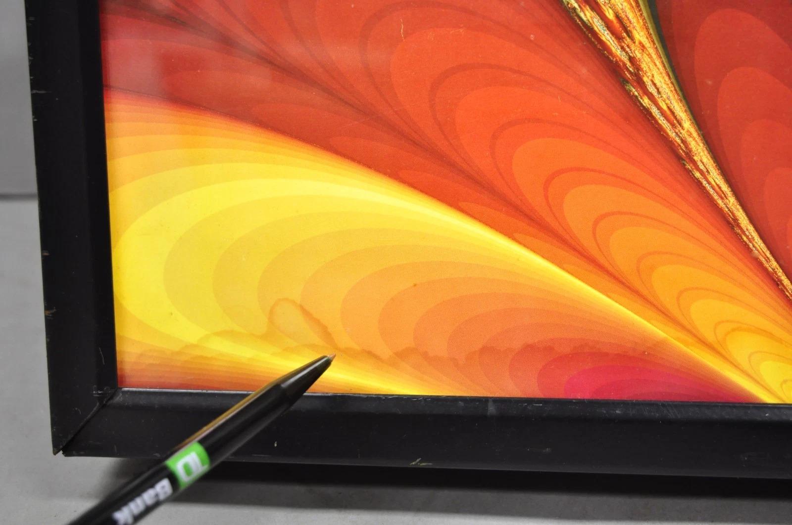 Vintage 1990 Illuminated Shadowbox Psychedelic Wall Art Encadré Poster 30x24 en vente 2