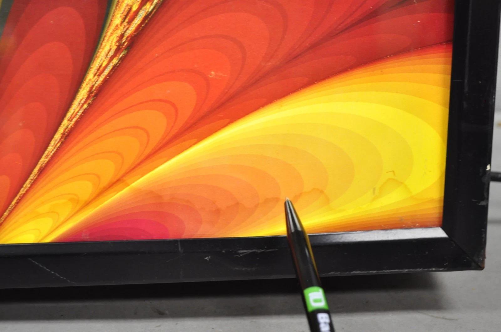 Vintage 1990 Illuminated Shadowbox Psychedelic Wall Art Encadré Poster 30x24 en vente 3