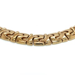 Vintage 1990s Italian 14k Yellow Gold Bold Choker Necklace