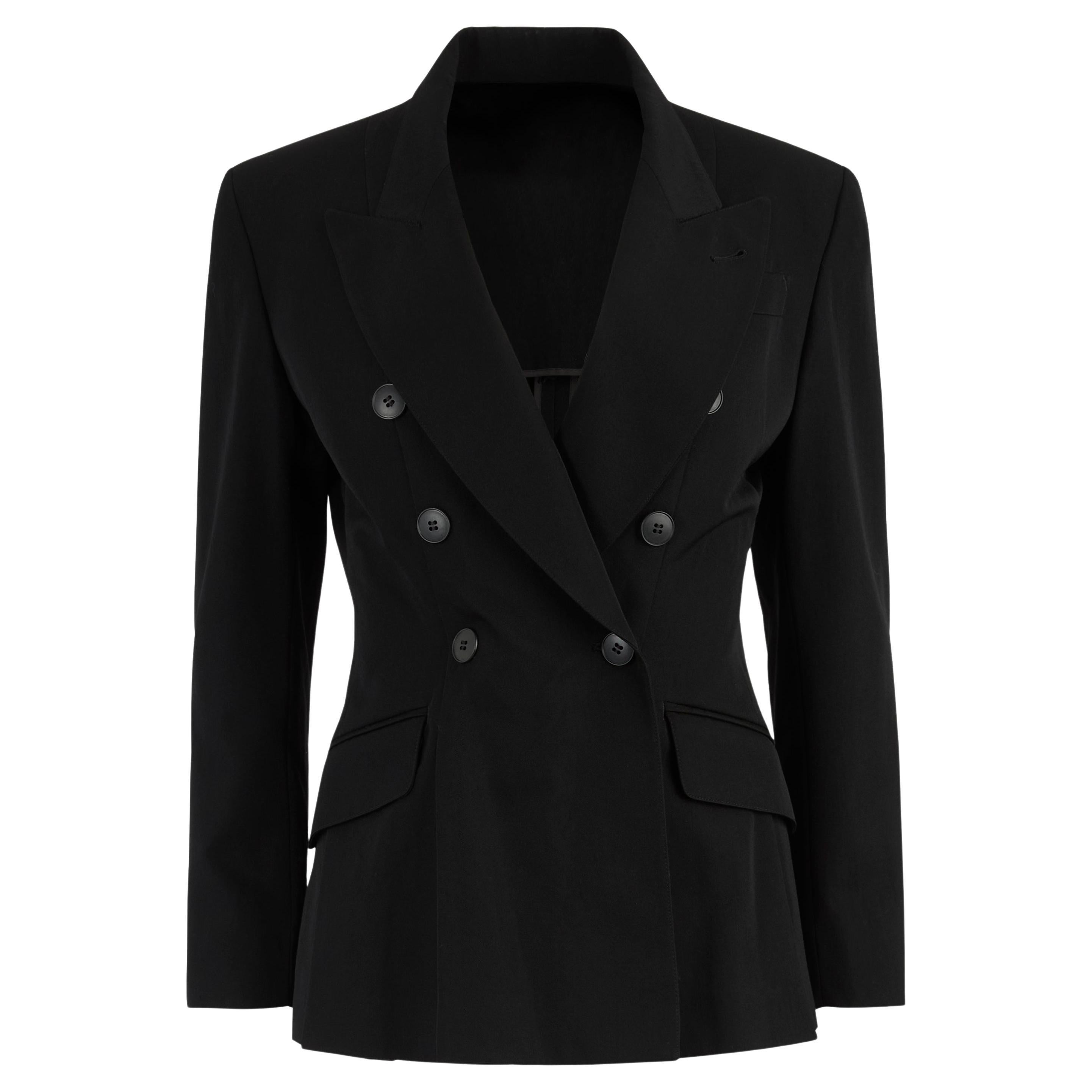 Vintage 1990
s Jean Paul Gaultier Wool Black Double Breasted Blazer For Sale