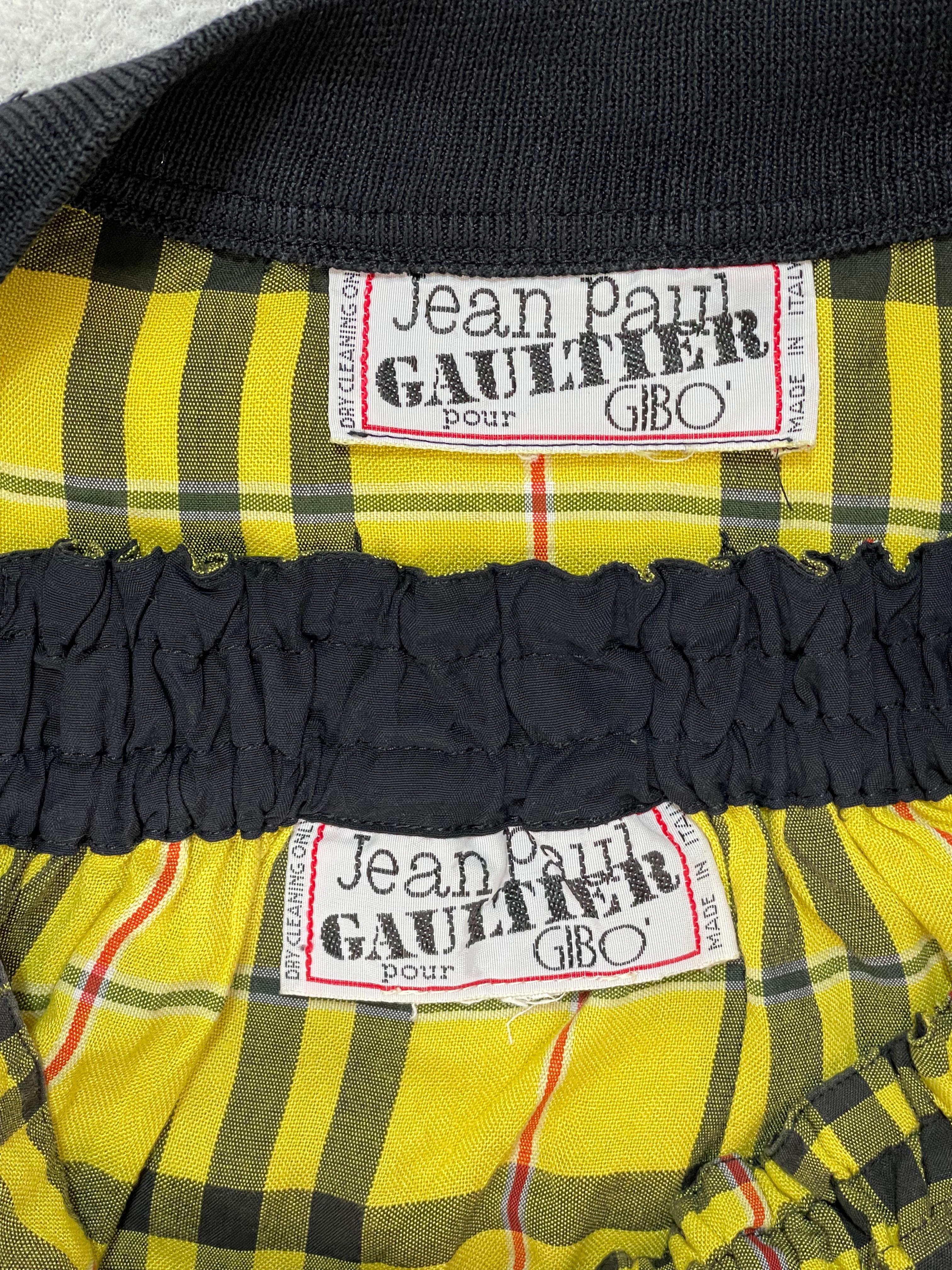 Women's Vintage 1990's Jean Paul Gaultier Yellow Plaid 