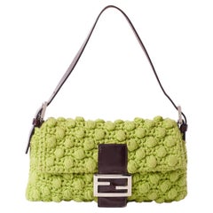 Retro 1990’s Lime Green Wool Shoulder Baguette