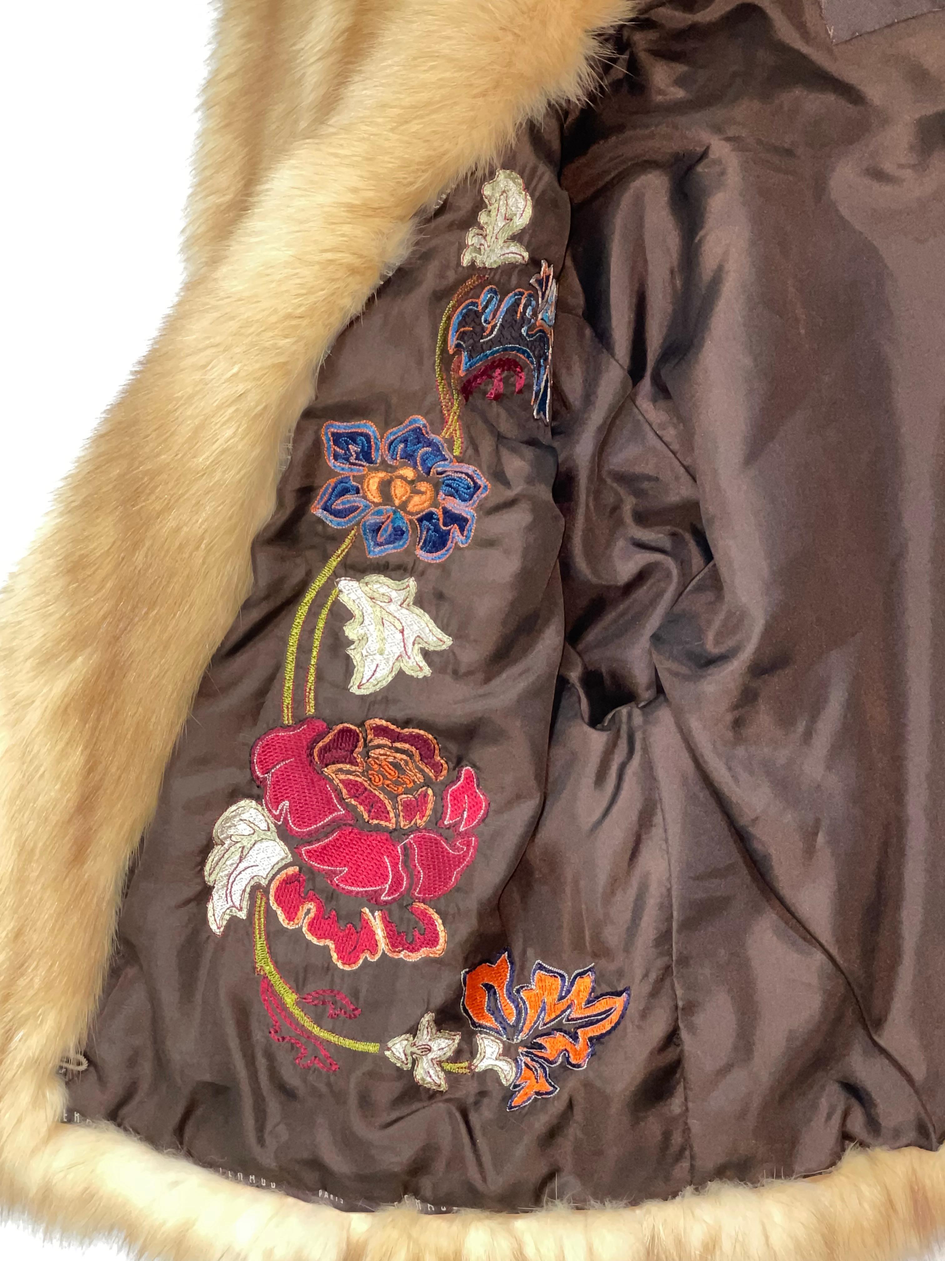 Vintage 1990's Louis Feraud Golden Fur Cropped Jacket Coat 3