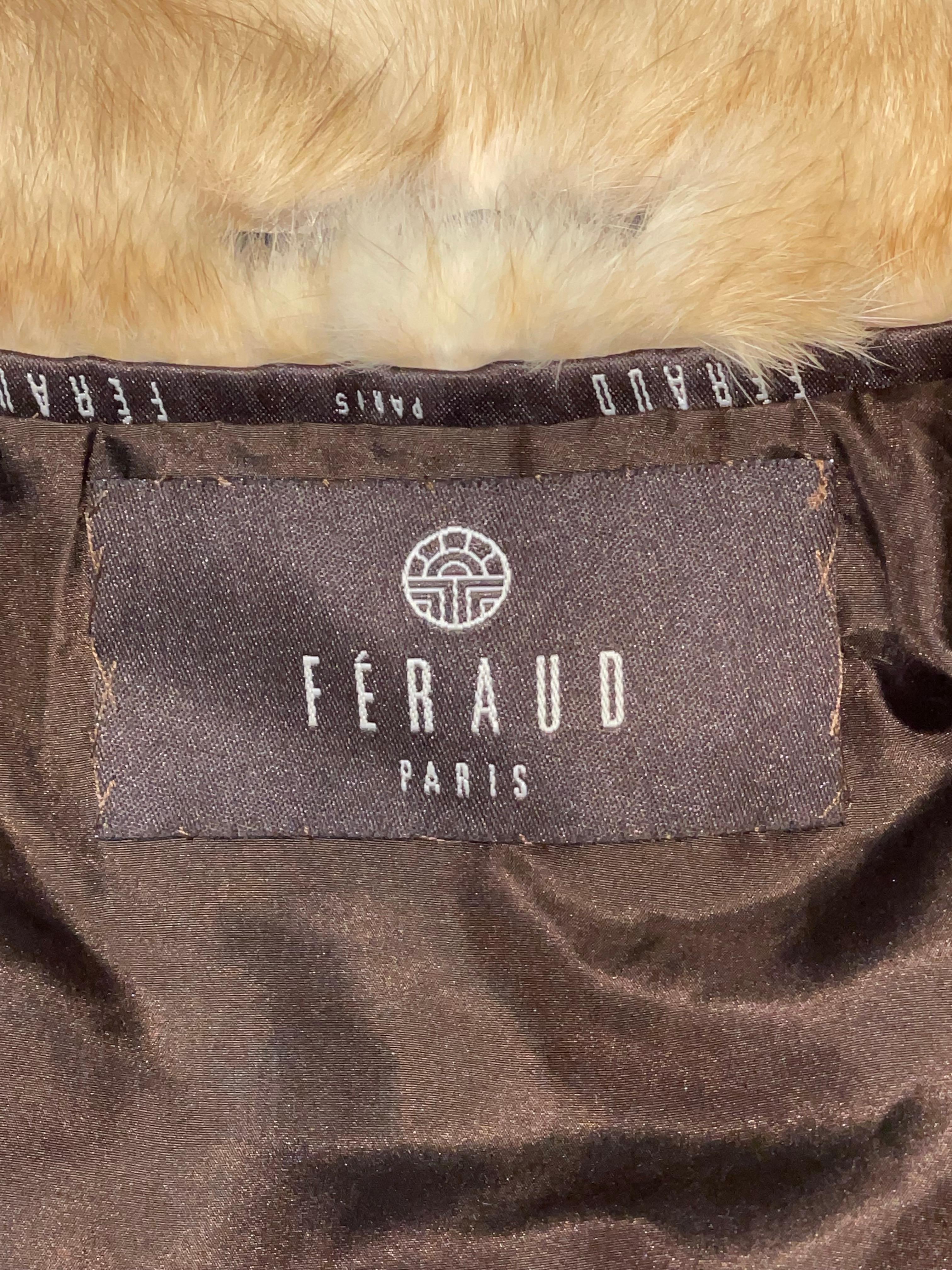 Vintage 1990's Louis Feraud Golden Fur Cropped Jacket Coat 4
