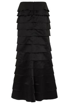 Vintage 1990's Luisa Spagnoli Black Maxi Ruffled Skirt