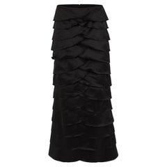 Vintage 1990's Luisa Spagnoli Black Maxi Ruffled Skirt