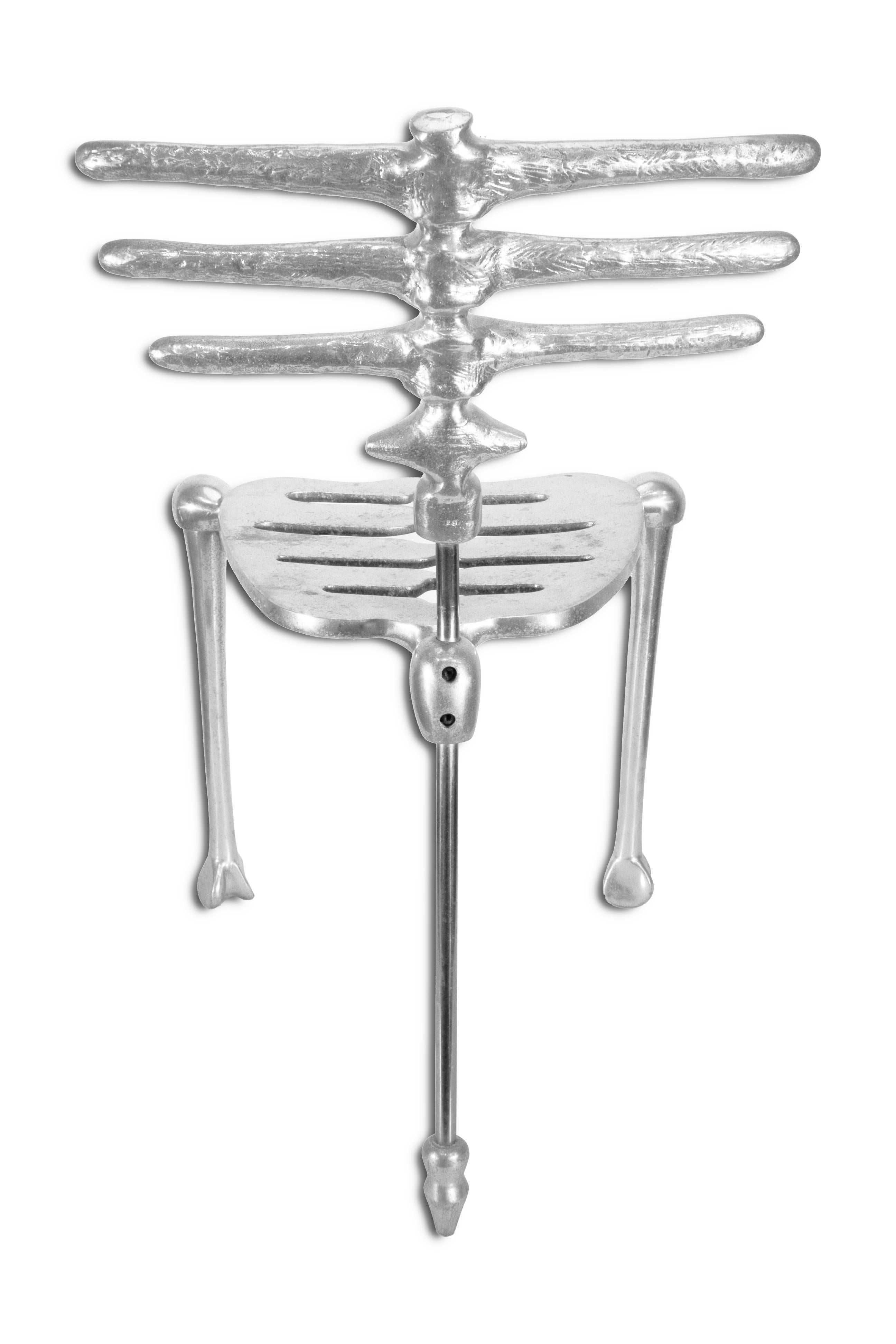 Vintage 1990s Michael Aram Signed Flights of Fancy Metal Skeleton Accent Chair For Sale 5