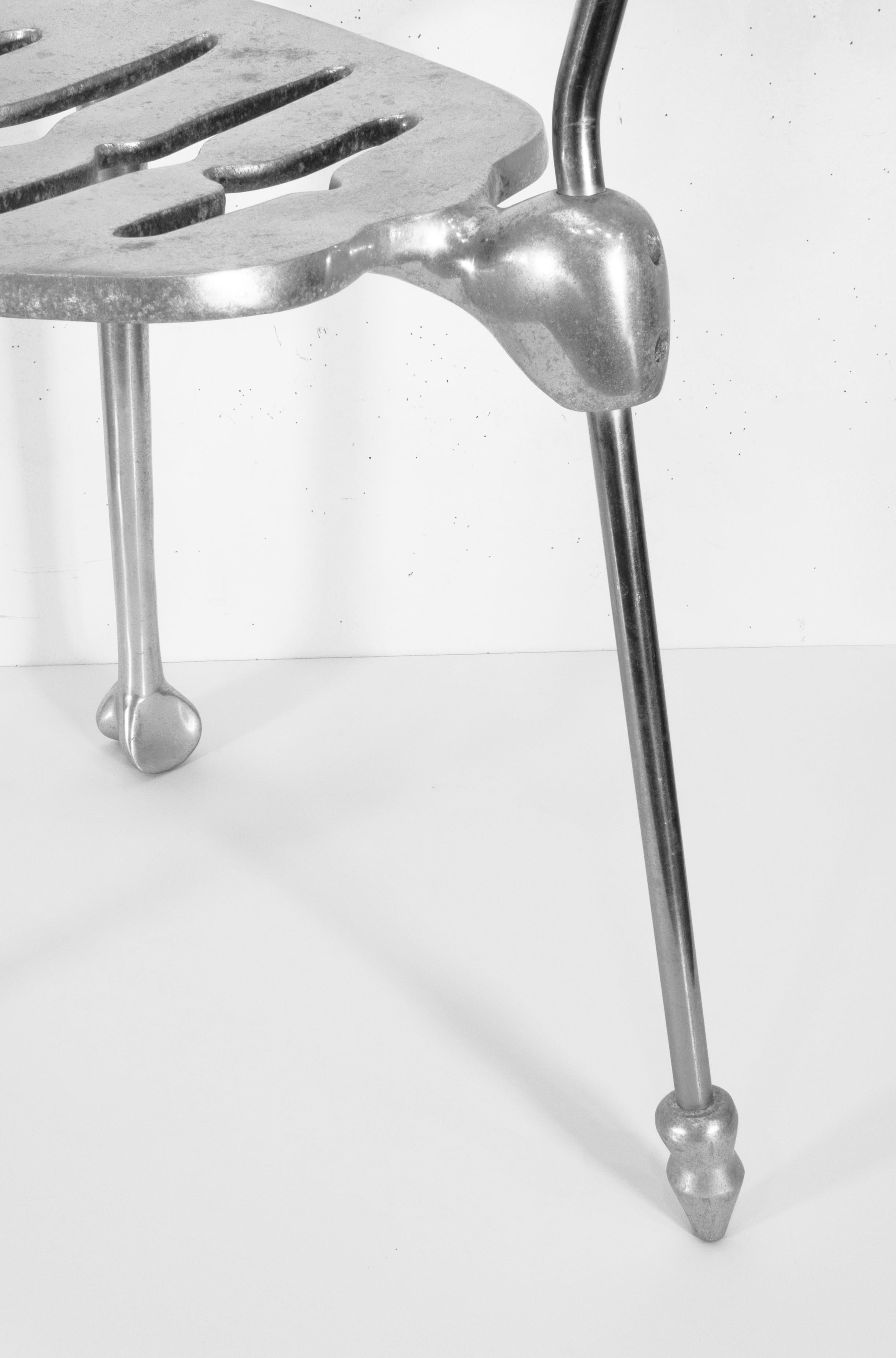 Modern Vintage 1990s Michael Aram Signed Flights of Fancy Metal Skeleton Accent Chair For Sale