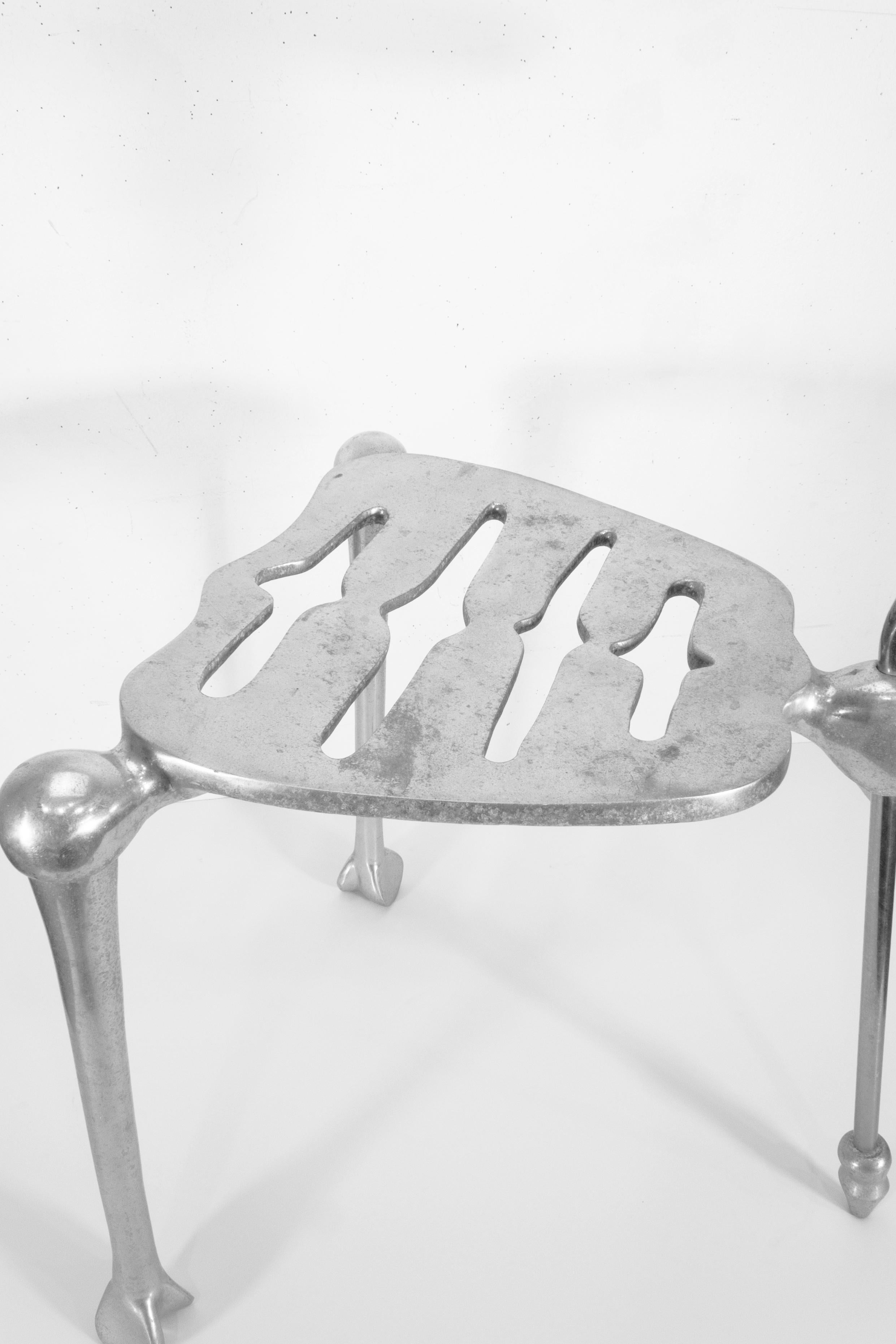 Late 20th Century Vintage 1990s Michael Aram Signed Flights of Fancy Metal Skeleton Accent Chair For Sale