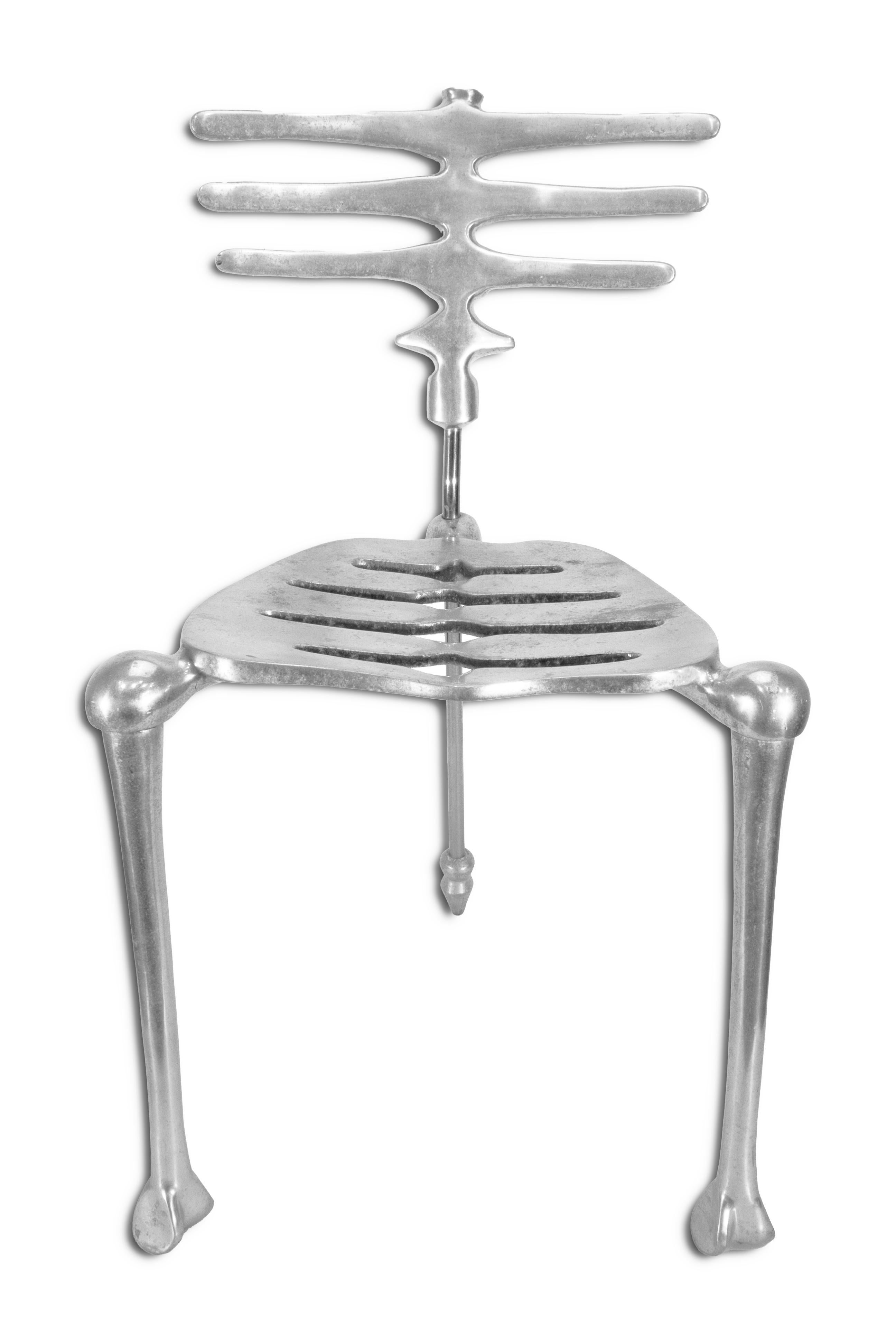 Vintage 1990s Michael Aram Signed Flights of Fancy Metal Skeleton Accent Chair For Sale 2