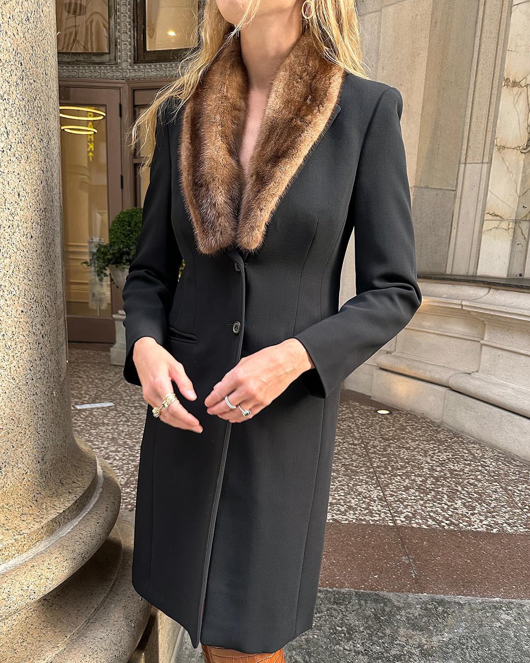 Vintage 1990s Michael Kors Virgin Wool Coat with Mink Trim: I am so excited about this 1990s Michael Kors coat— it's truly one of the most well-made pieces of outwear I've ever put on, and it's the ultimate luxury, crafted in Italy of 100% virgin