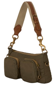 Vintage 1990's Miu Miu Khaki Green Nylon Shoulder Bag