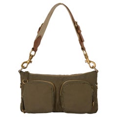 Vintage 1990
s Miu Miu Khaki Green Nylon Shoulder Bag