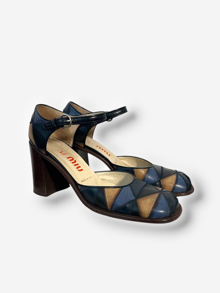 Vintage anni '90 Miu Miu Patchwork Block Heels - Taglia 40 su