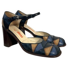 Vintage 1990s Miu Miu Patchwork Block Heels – Size 40