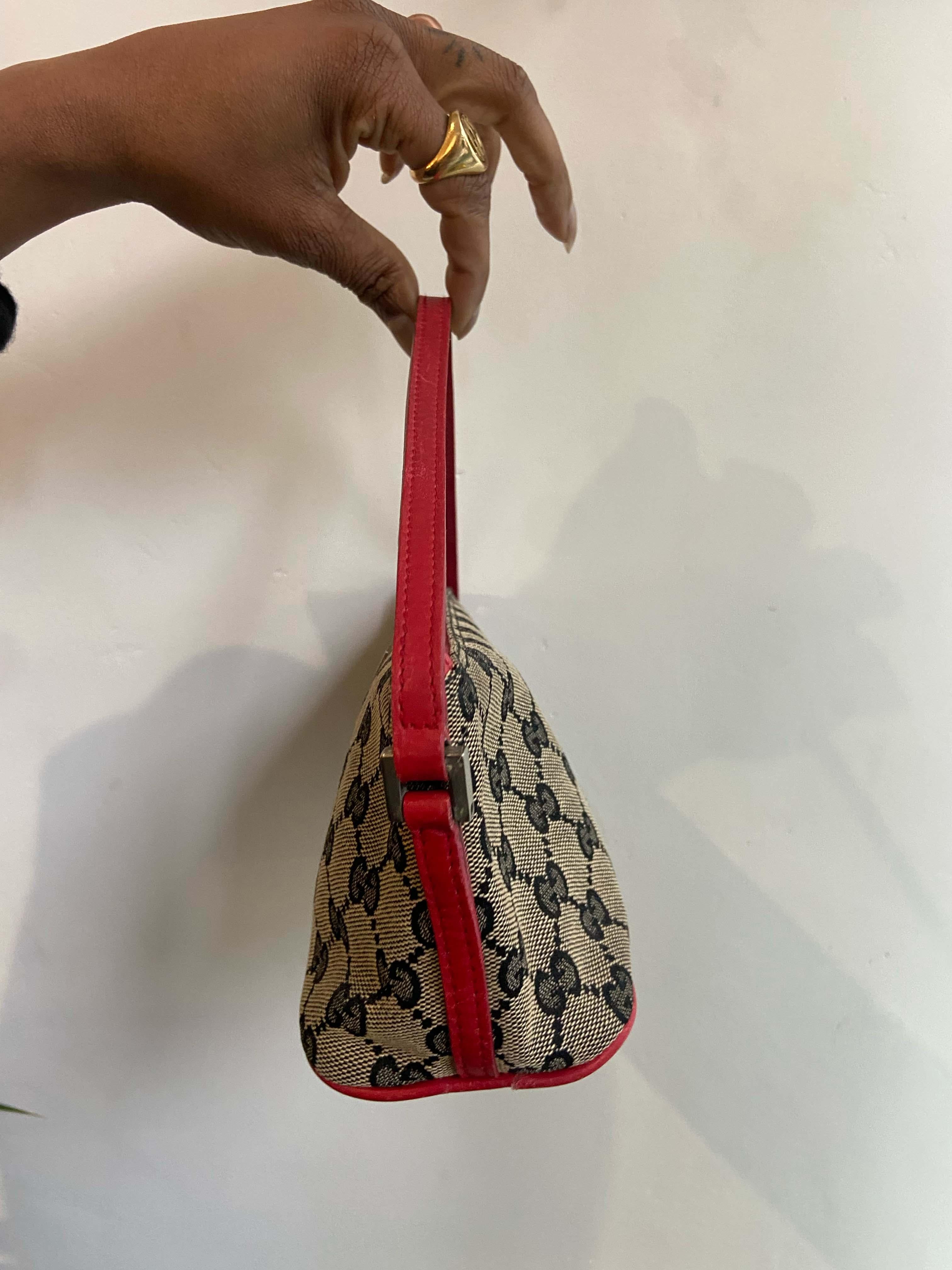 Vintage Gucci 1990’s Monogram Boat Pochette In Excellent Condition In London, GB