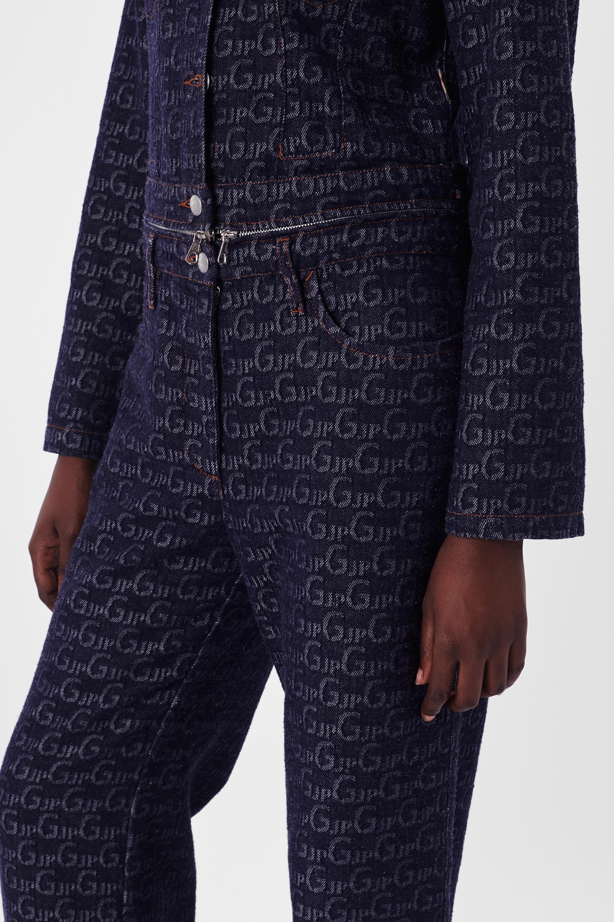Vintage Jean Paul Gaultier 1990's Monogram Denim Jumpsuit In Excellent Condition In London, GB