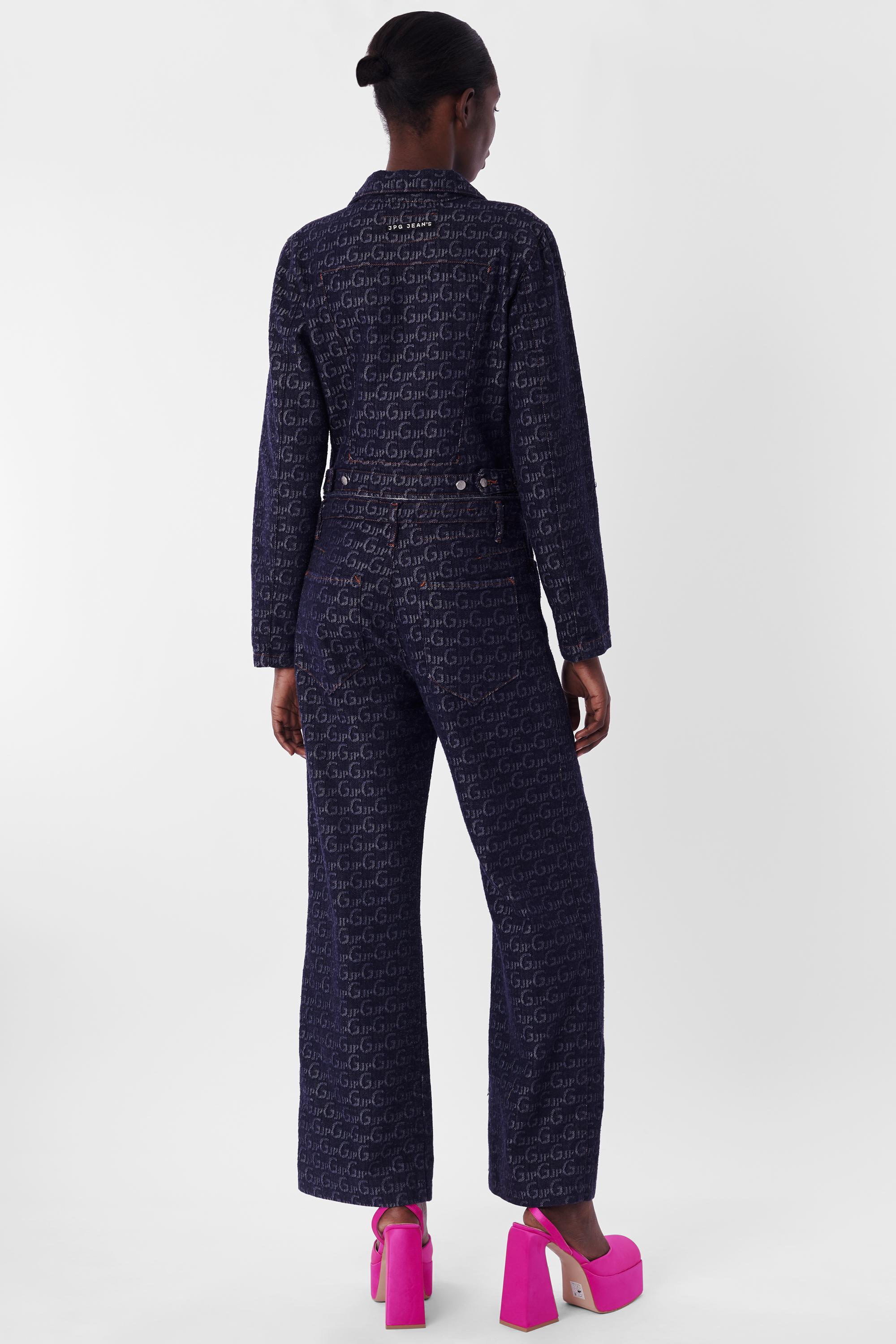 Women's or Men's Vintage Jean Paul Gaultier 1990's Monogram Denim Jumpsuit