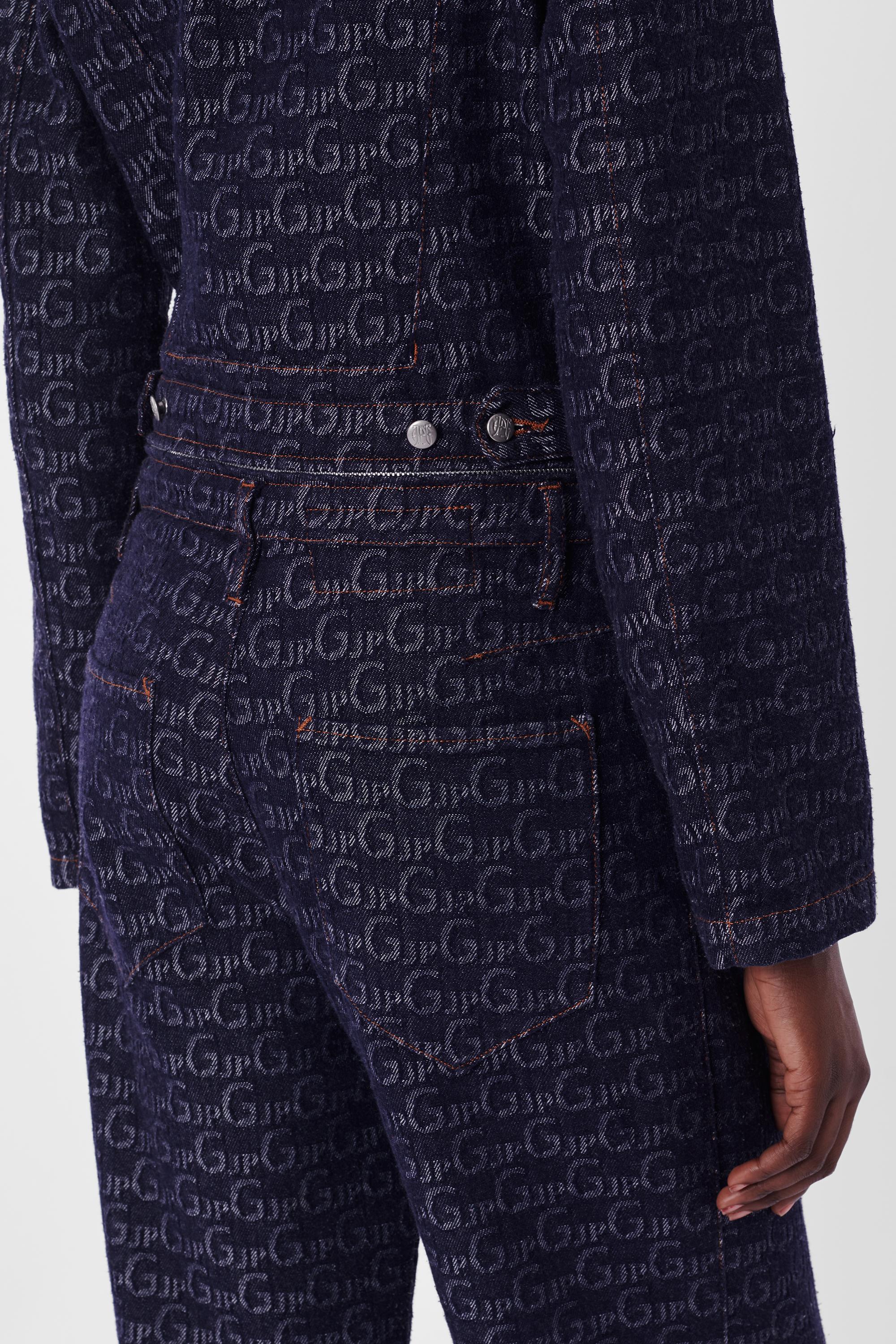 Vintage Jean Paul Gaultier 1990's Monogram Denim Jumpsuit 2