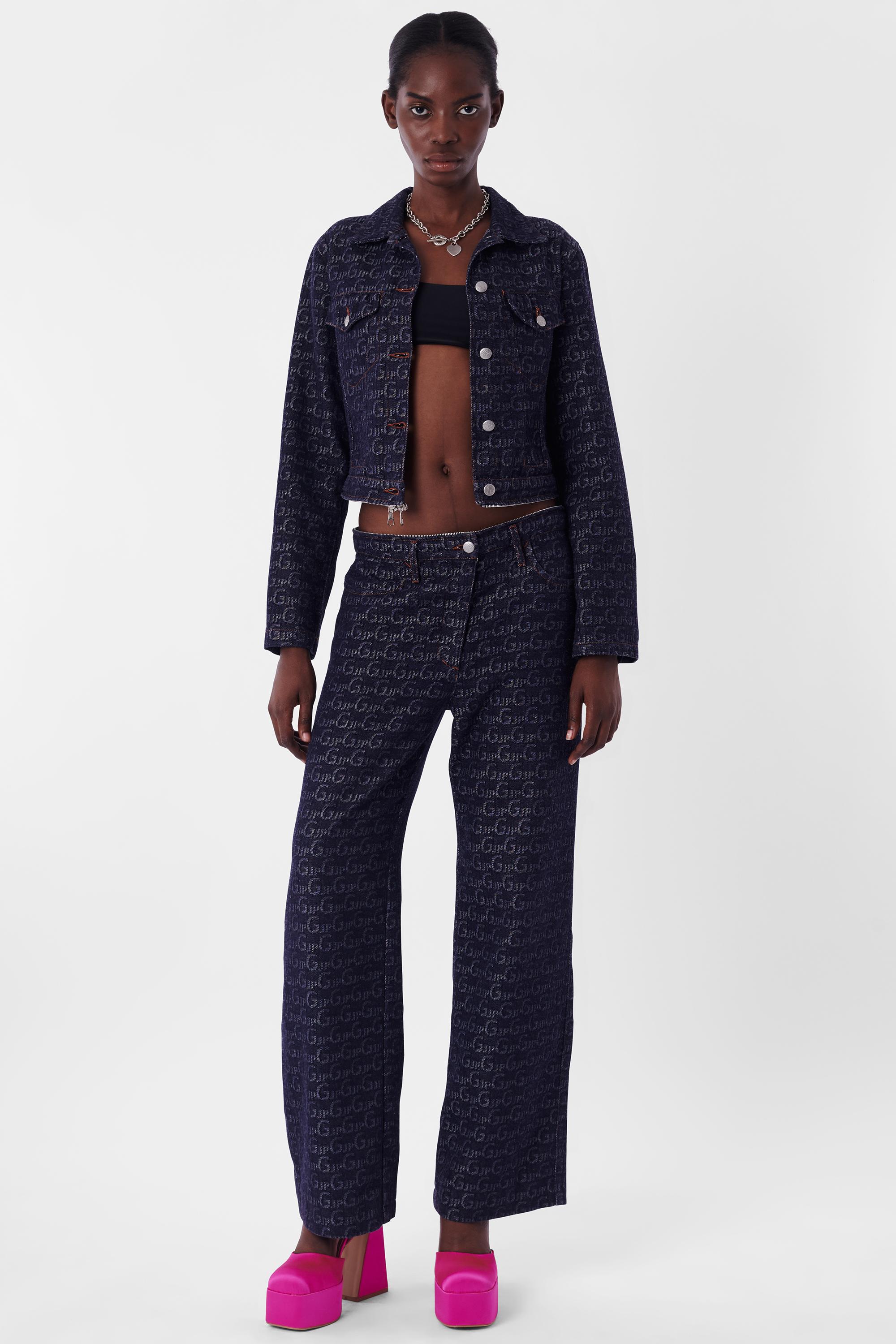 Vintage Jean Paul Gaultier 1990's Monogram Denim Jumpsuit 3