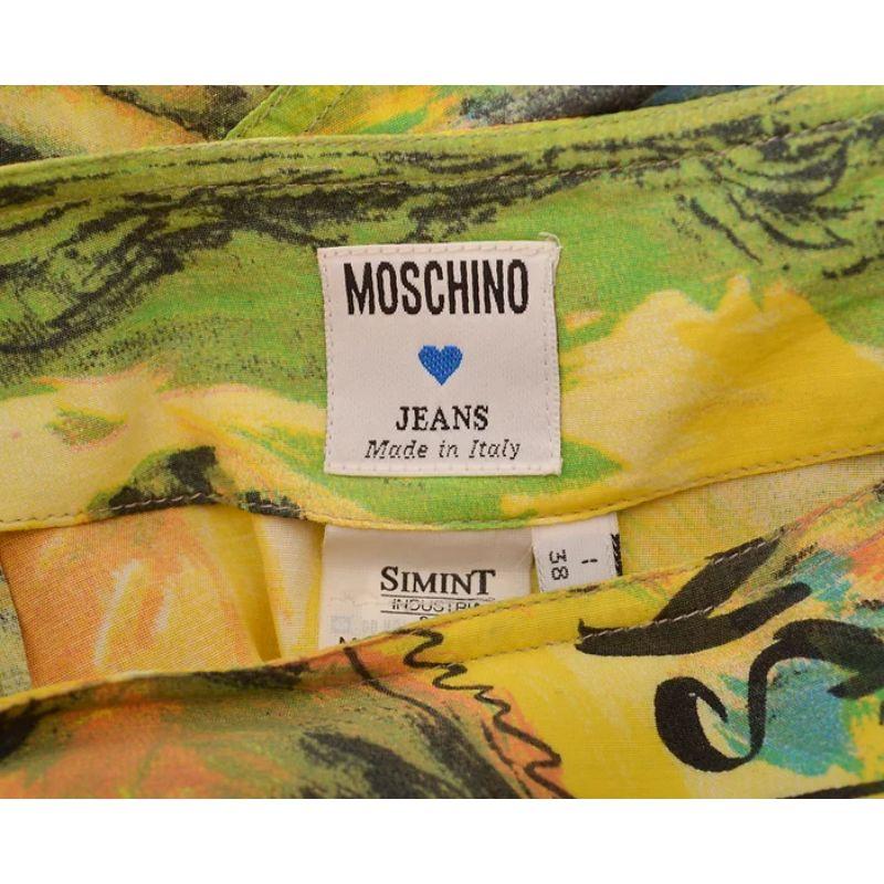 Women's Vintage 1990's Moschino 'Anti-Bullfighting' Ombre Yellow Wrap Skirt For Sale