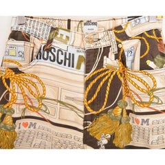 Vintage 1990's Moschino 'Apple Mac' Print High Waisted Pattern Jeans Trousers