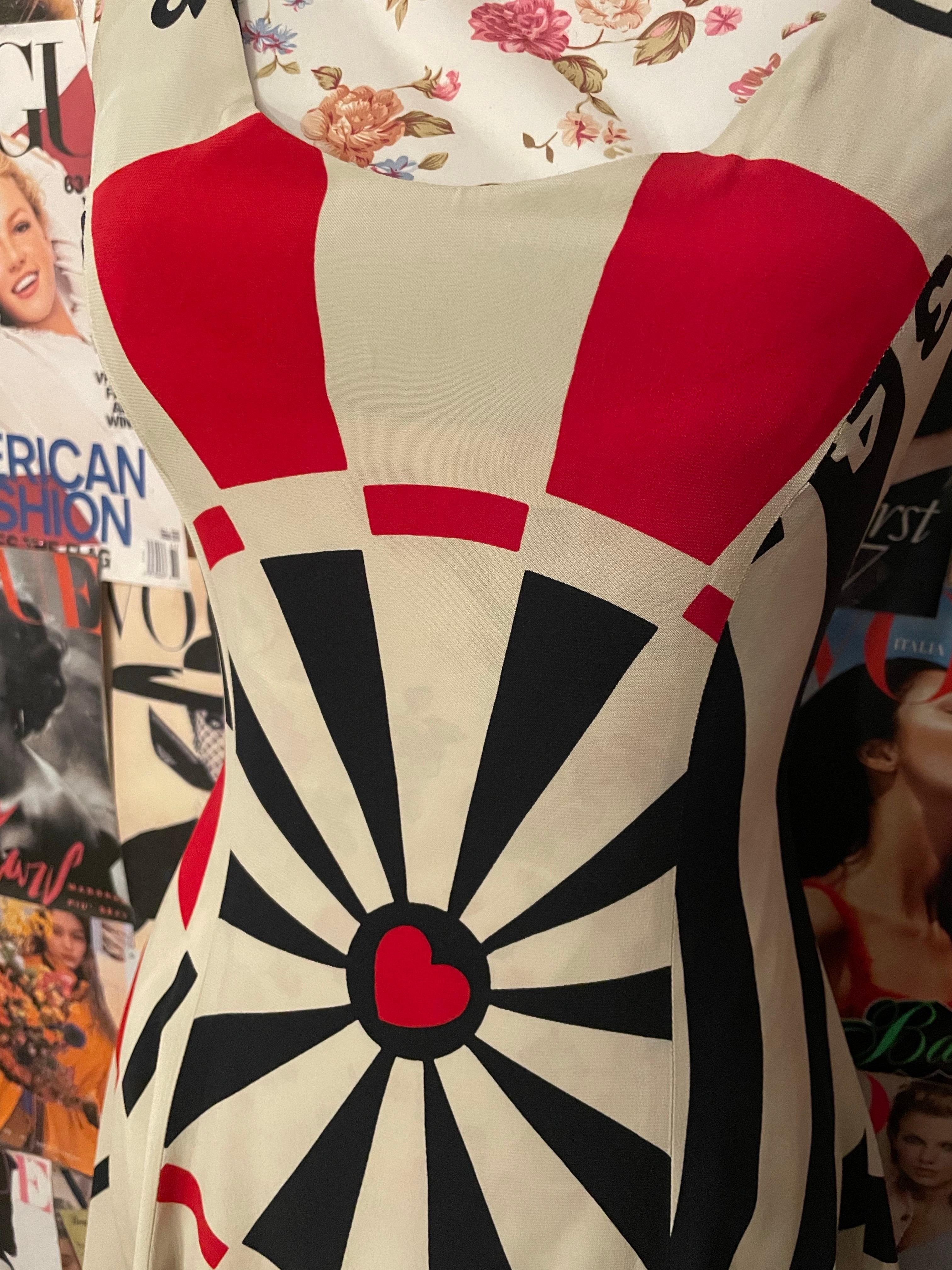 Vintage 1990s Moschino Cheap & Chic dartboard dress 5