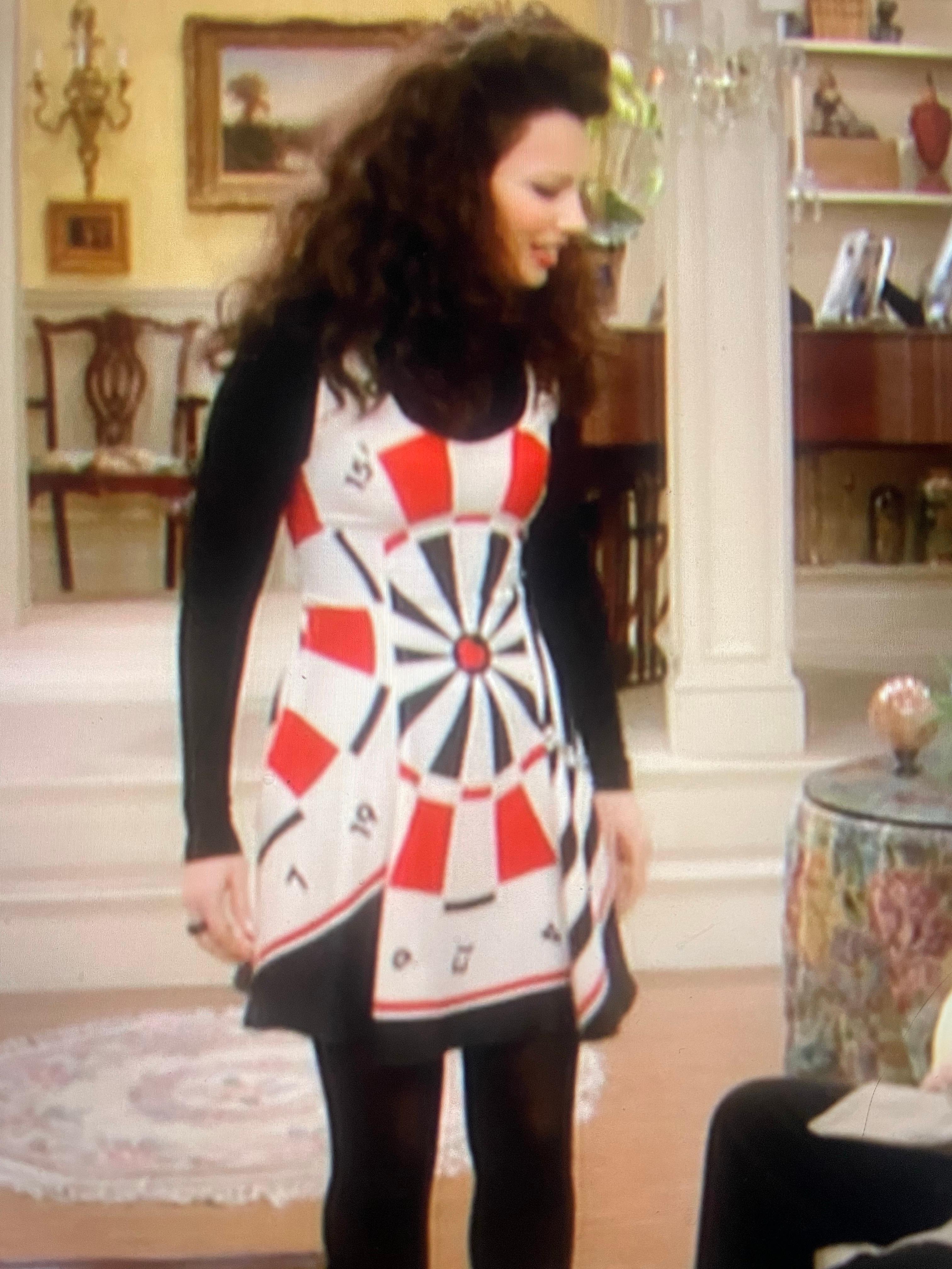 Beige Vintage 1990s Moschino Cheap & Chic dartboard dress