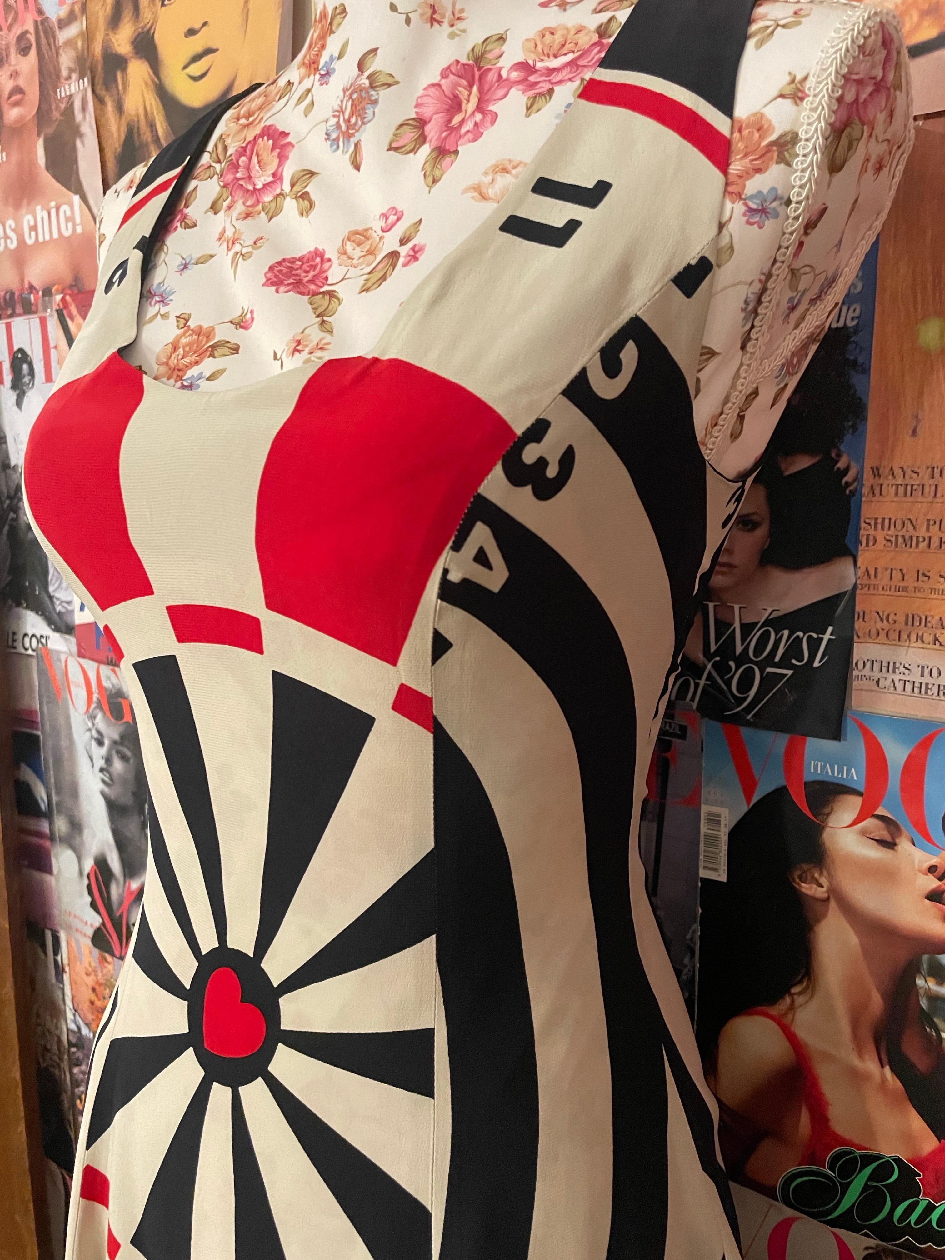 Vintage 1990s Moschino Cheap & Chic dartboard dress 2