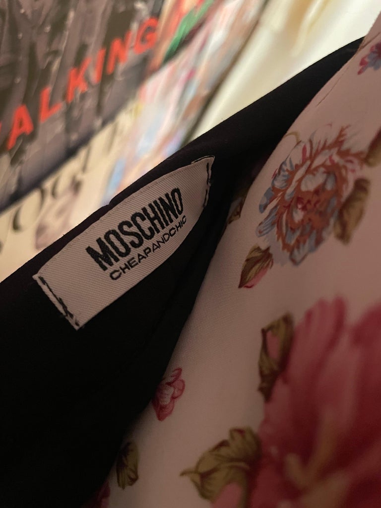 Jupe Droite Moschino Couture Vintage - Taille 38, Rose Vif, En Acétate Et Rayonne, Fabriquée En France