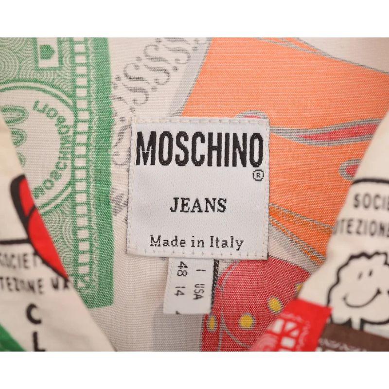 Chemise vintage Moschino à motif Crazy Funky « Moschinopoly » (années 1990) en vente 1