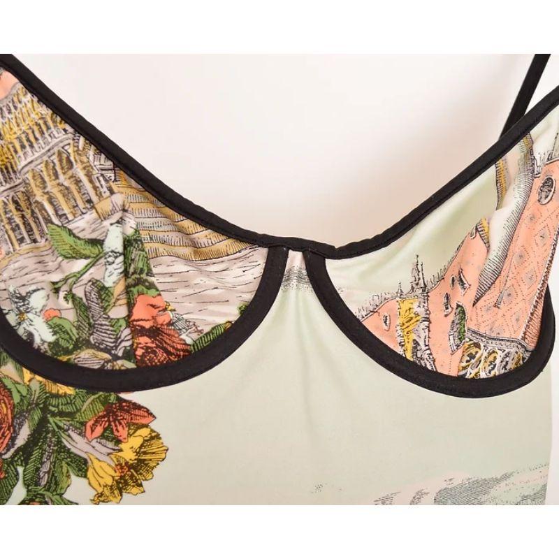 Vintage 1990's Moschino Mare Swimsuit Italian Renaissance Pattern Body In Good Condition In Sheffield, GB