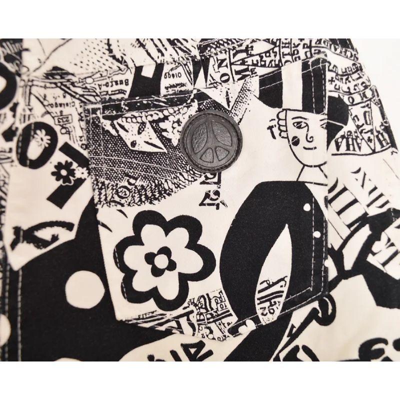 Vintage 1990's Moschino Monochrome Art Gallery Print High Waisted Cotton Skirt In Excellent Condition For Sale In Sheffield, GB