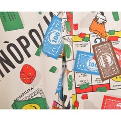 Vintage 1990's Moschino 'Moschinopoly' Print High Waisted Pattern Trousers