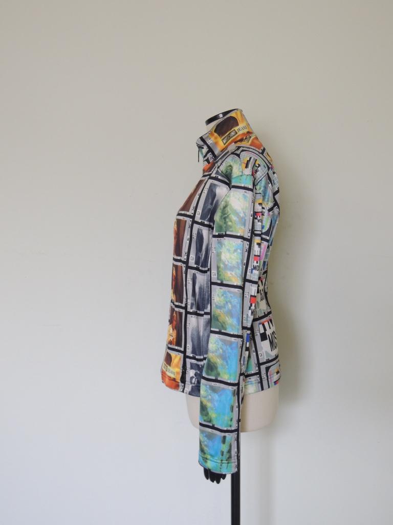 Vintage 1990s Moschino Moving Images Track Jacket For Sale at