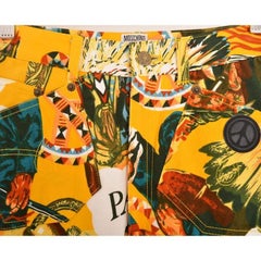 Vintage 1990's Moschino Native American Colourful Pattern High Waisted Trousers