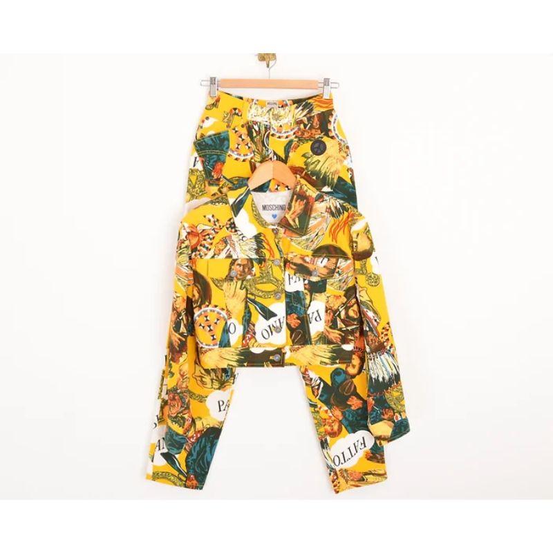 Vintage 1990's Moschino Native American Colourful Pattern High Waisted Trousers For Sale 2