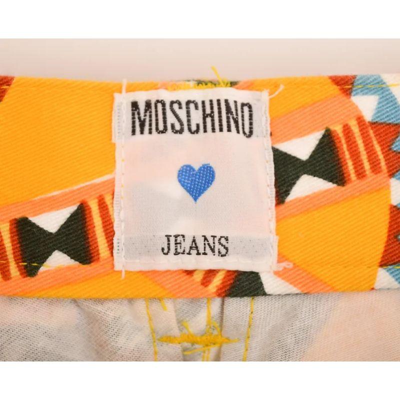 Vintage 1990's Moschino Native American Colourful Pattern High Waisted Trousers For Sale 3