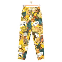 Retro 1990's Moschino Native American Colourful Pattern High Waisted Trousers