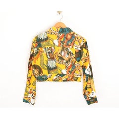 Vintage 1990's Moschino Native American Cropped Denim Jacket