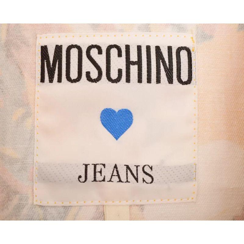 Vintage 1990's Moschino Native American Cropped Denim Jacket For Sale 2