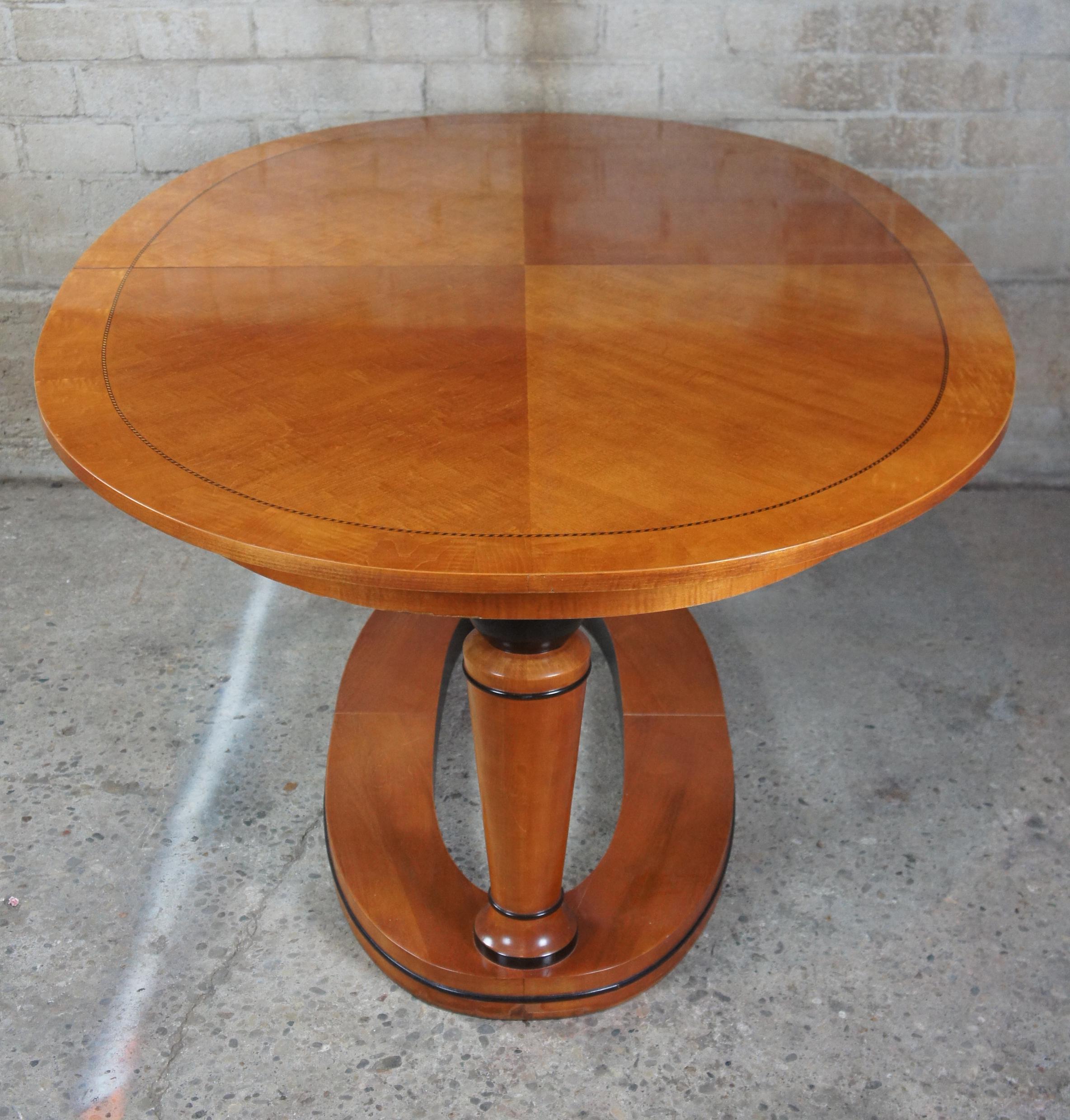 Vintage 1990s National Mt. Airy Maple Ebonized Biedermeier Dining Table 4064 5