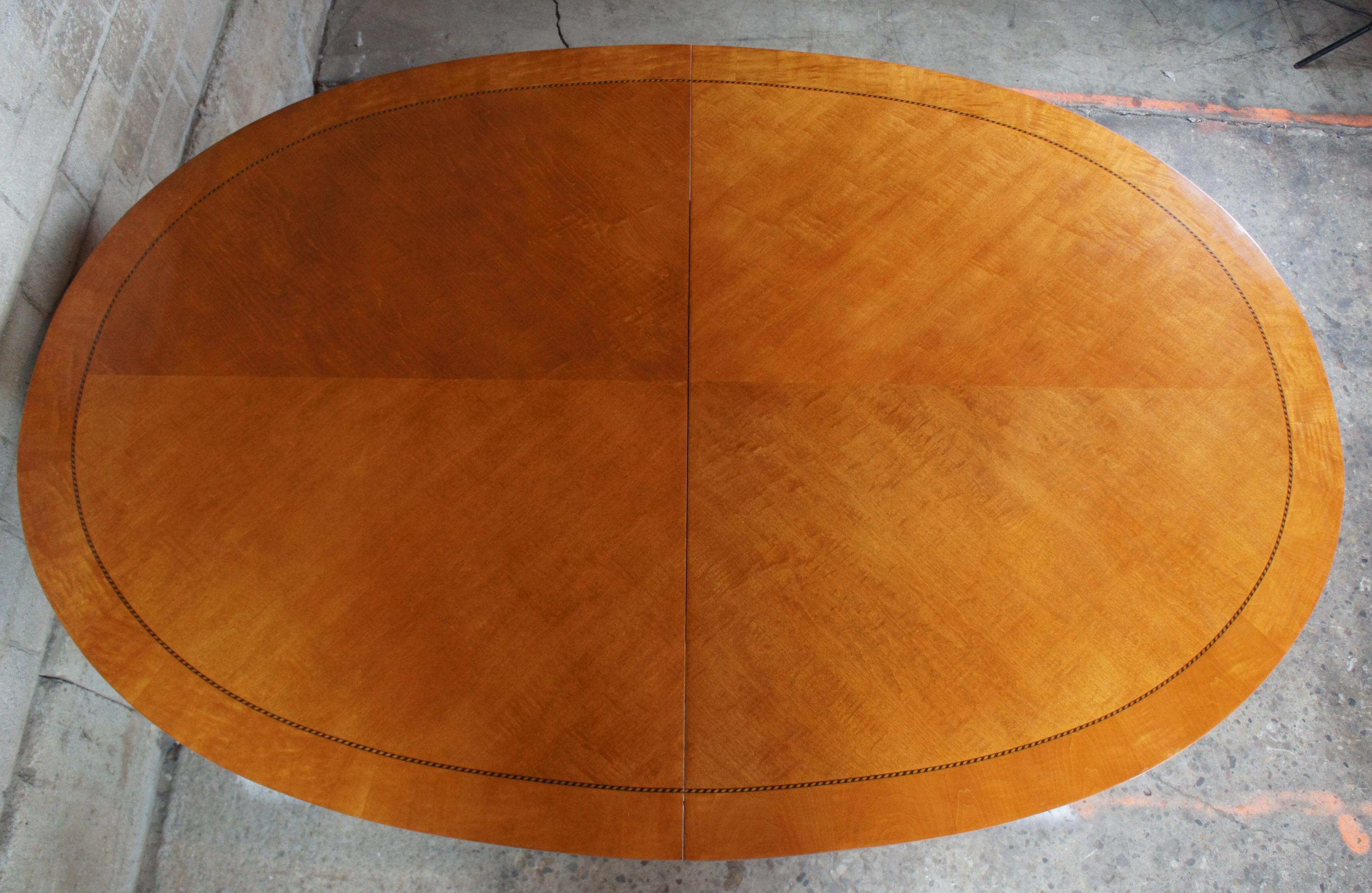 Vintage 1990s National Mt. Airy Maple Ebonized Biedermeier Dining Table 4064 6